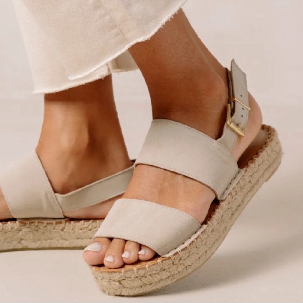ALOHAS | Suede Double-Strap Espadrille Sandals Size 41/10-10.5